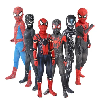 Adult Kids Boys Girls Spiderman Superhero Bodysuit Kids Cosplay Movie Muscle Marvel Costume Carnival Halloween Costume Party 1