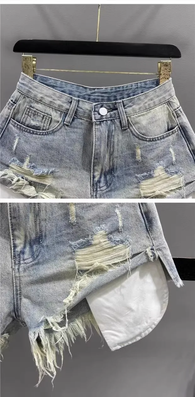 Denim Shorts fabric close-up