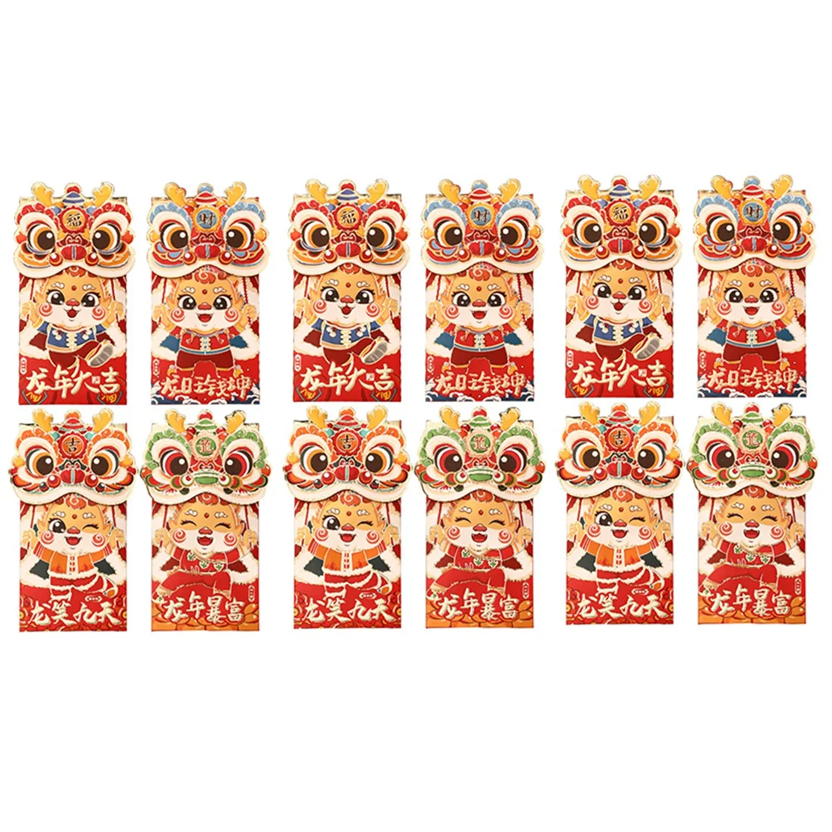 

12 шт. красные конверты, китайский красный конверт, счастливая фотография, китайские новогодние красные конверты, новогодние красные конверты