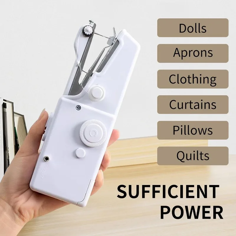Portable Mini Electric Sewing Machine Handheld Bobbin Needlework Handwork Home Travel Sewing Accessories Complete Set of Tools 2