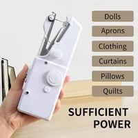 Portable Mini Electric Sewing Machine Handheld Bobbin Needlework Handwork Home Travel Sewing Accessories Complete Set of Tools 2