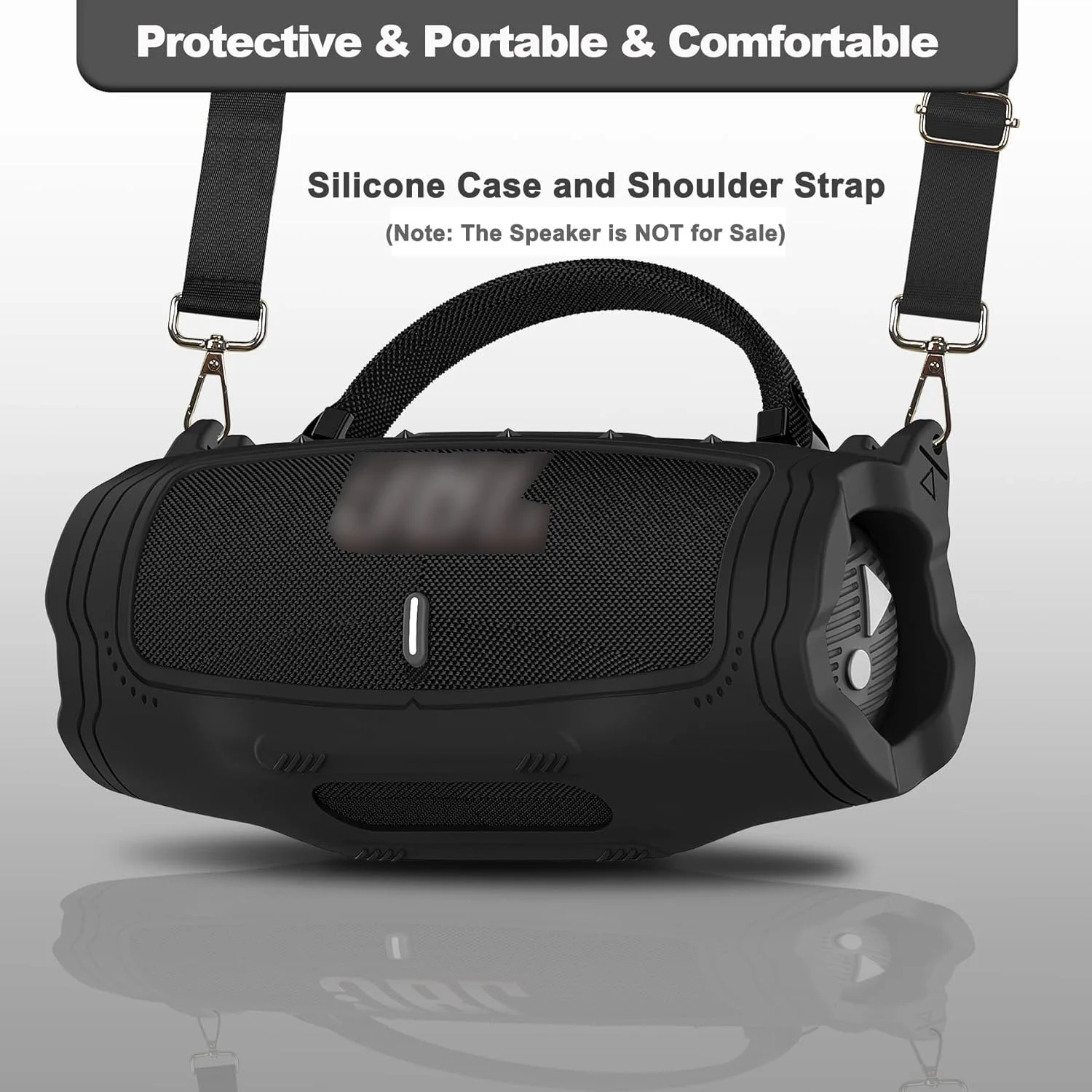Silicone Protective Cover and Hard Carrying Case and Shoulder Stra for JBL Charge 6 Portable Bluetooth Speaker Accessories