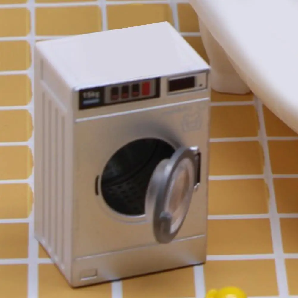 Mini Washing Machine Model Dollhouse Toy Washer Dryer For Pretend Play Housekeeping Toys Role Games Decor Photo Props Miniature