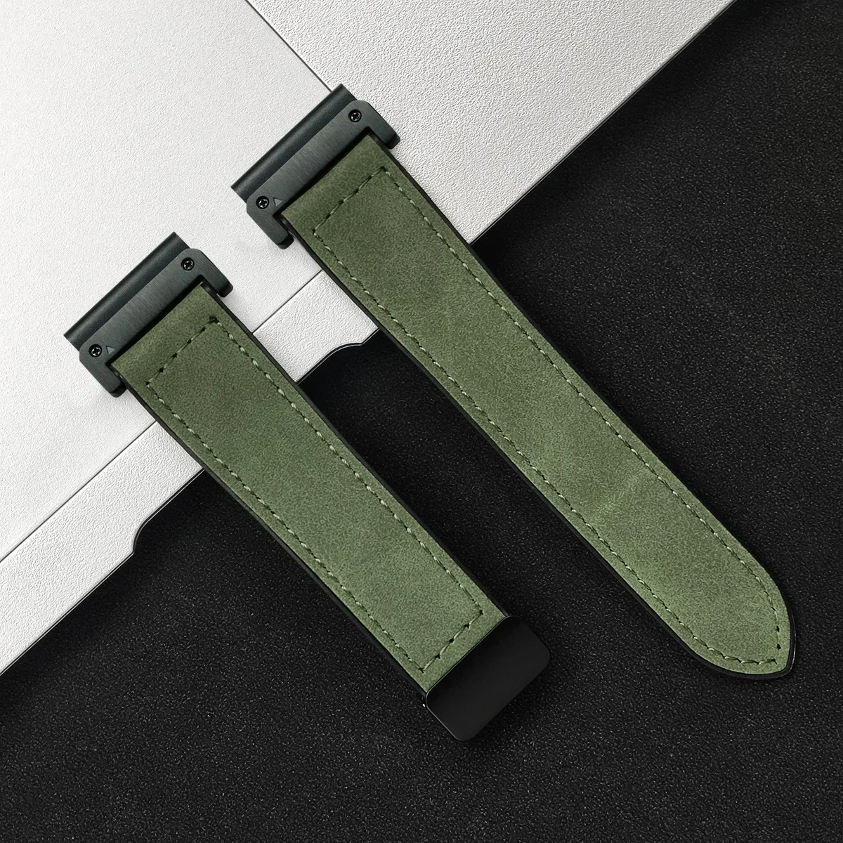 Premium Leather Silicone Sport Band – No-Gap Quick Release Watch Strap