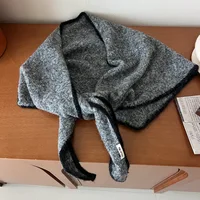 Korean Winter Thickened Triangular Scarf Women's Versatile Color Block Warm Shoulder Wrap Multi-Use Scarf Neck Warmer