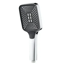 High - Pressure Adjustable Rainfall Shower Head with Water - Saving Features (Silver)
