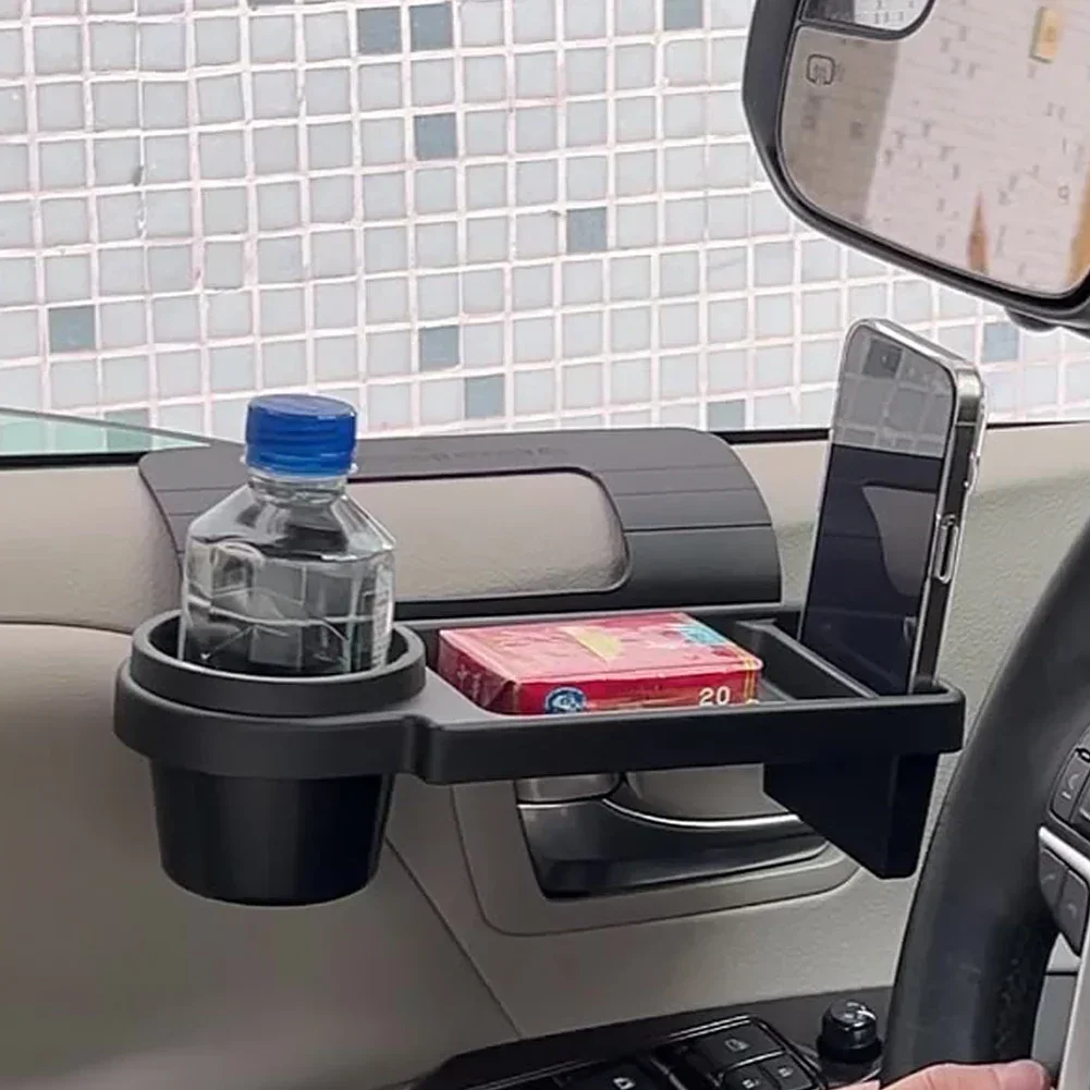 Car Side Door Storage Box with Cup Holder and Phone Slot