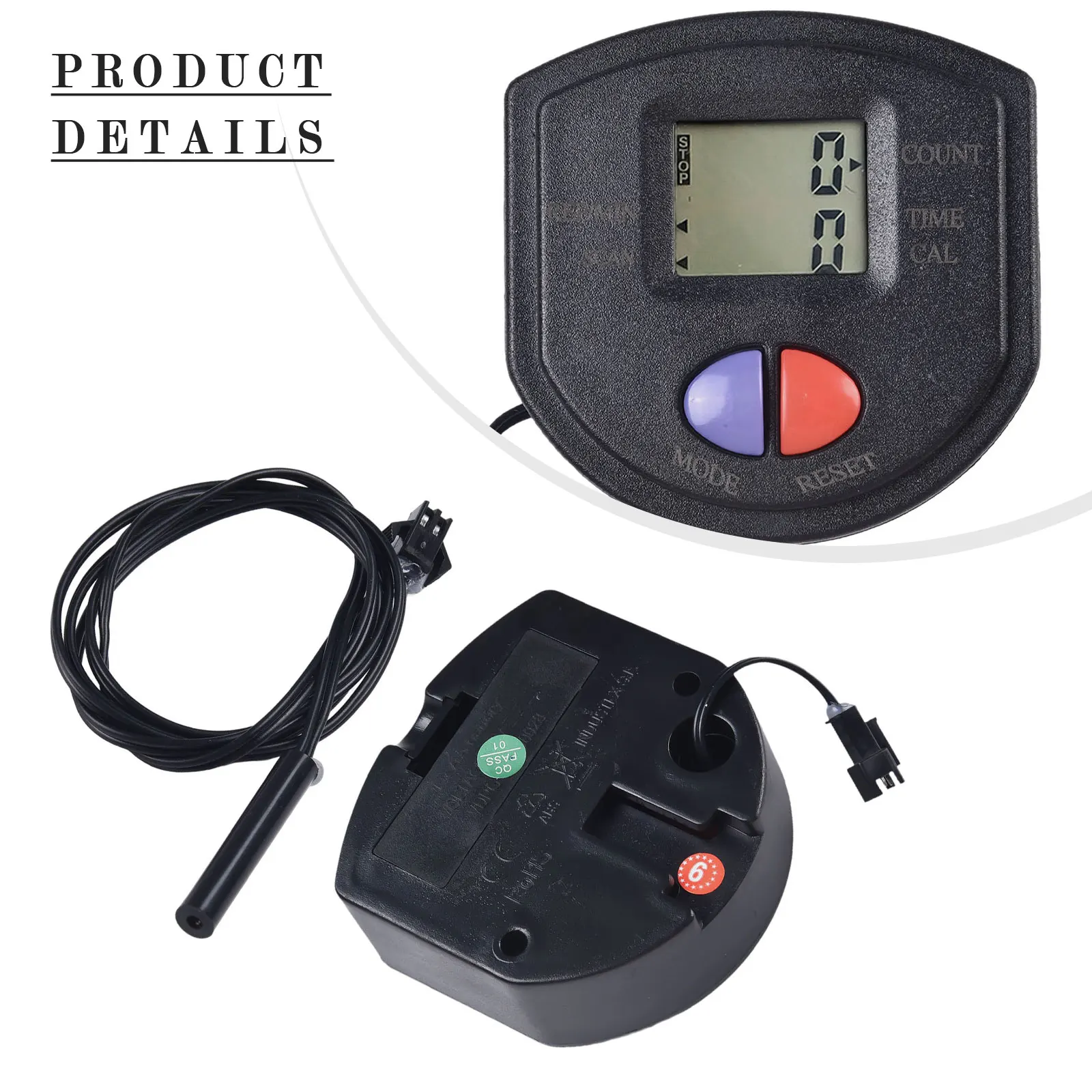 LCD Stepper Counter with Display for Exercise Bikes Timed Distance and Calories Tracking for Fitness Enthusiasts