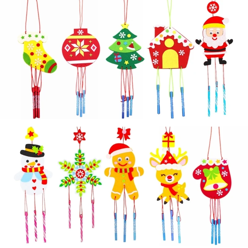 WindBell DIY Craft Kits for Children Christmas Wind Making Material for Kids Family Gathering Party Hanging Decor Dropship