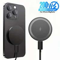Магнитное беспроводное зарядное устройство 200 Вт для телефона Magsafe iPhone 17 16 15 14 13 12 Pro Max Airpods 4 Pro Магнитная станция быстрой зарядки