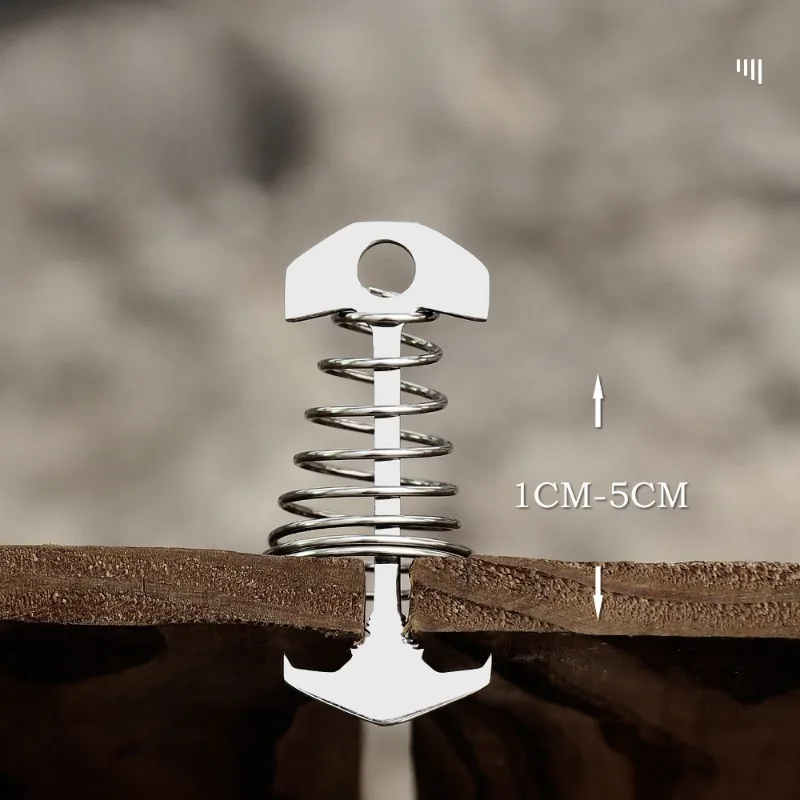Outdoor Camping Tent Deck Nails Anti-trip Tent Fishbone Floor Nails Spring Buckle Stainless Steel Wind Rope Buckle camping tent accessories camping tent fasteners