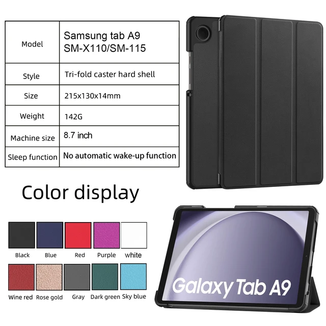 Juste en cuir pour Samsung Galaxy Tab A9 8.7 pouces 2023 SM-X110