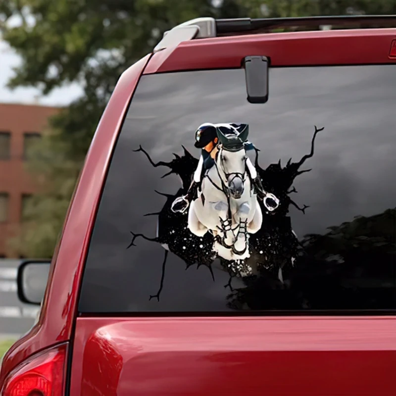 Exquisite 3D Animal Horse Sticker, Waterproof Car Decal, DIY Ornaments for Walls, Boats, Refrigerators,