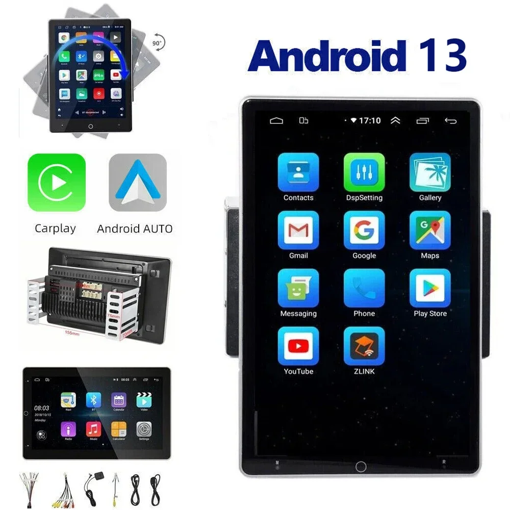 

4+64G double 2Din Wireless CarPlay Android-Auto 10" Screen Rotatable Car Radio Stereo DSP 4G WIFI GPS Car Multimedia Player Unit