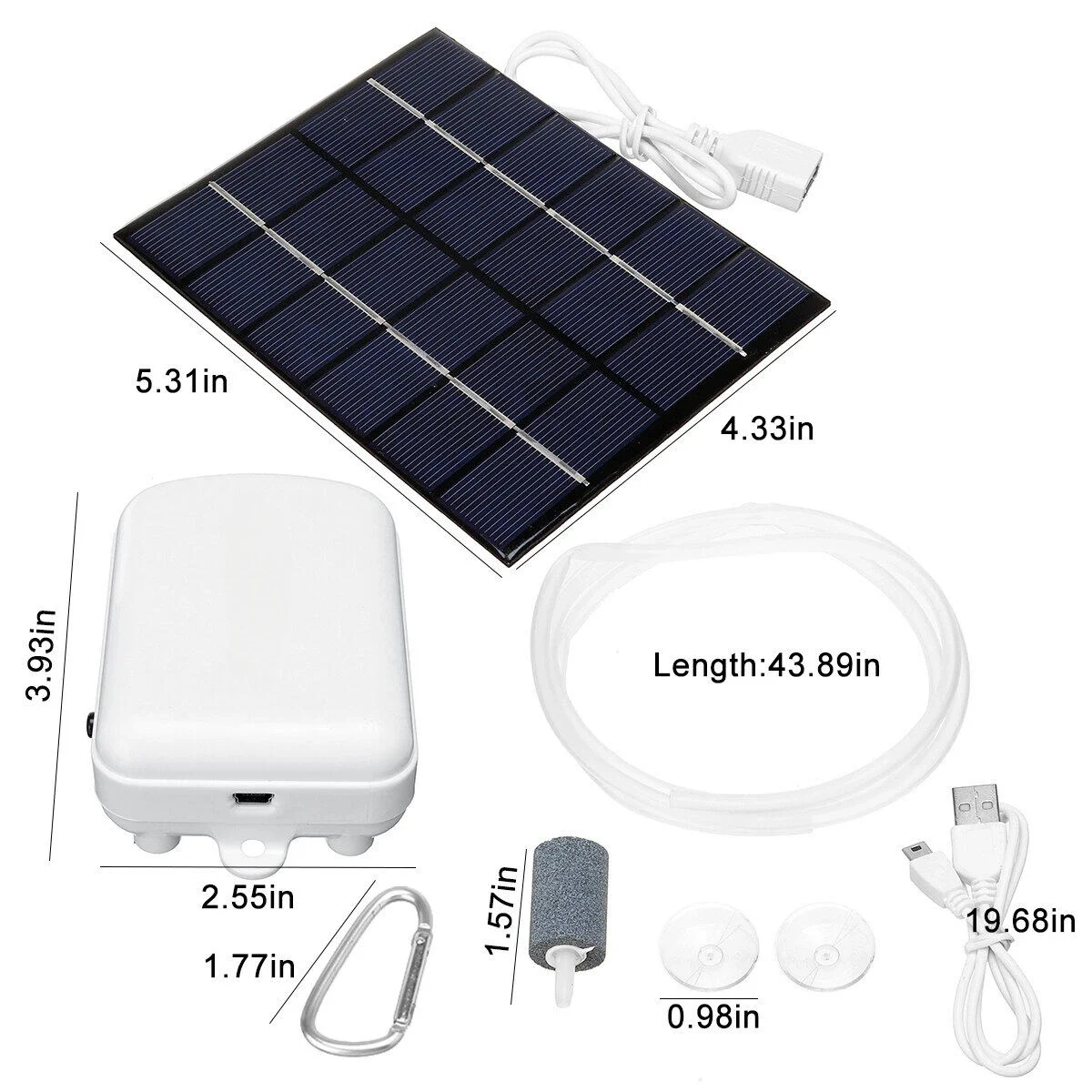 5W 1.6L/min 2 in 1 Solar Water Oxygen Pump Solar Power Air Pump Oxygenator Oxygen Hoses For Pond Fish Tank Garden Tools
