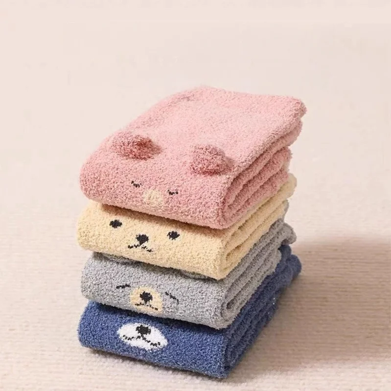 Cute Newborn Leg Warmer Socks Set Thickened Winter Baby Mittens Over Knee Protective Kneepad Infant Protection Socks