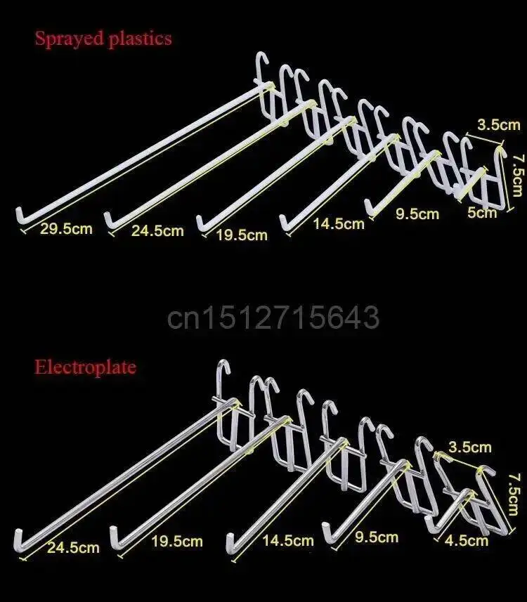 10 stücke Gridwall Haken Matte Haken Regal Aufhänger Pegs Überzug Hardware Regal Halterung Display Haken Organizer Einzel Haken – Detail 4
