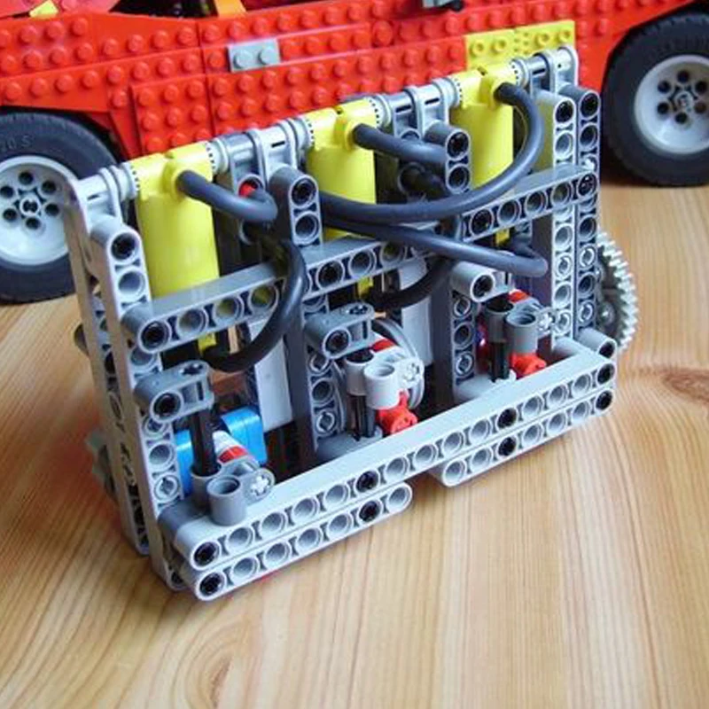 NEW 236PCS Parts MOC Customed Pneumatic Engine 3 In-line Building Blocks LPE3i Model Technical Bricks DIY Toys Creative Gifts 6