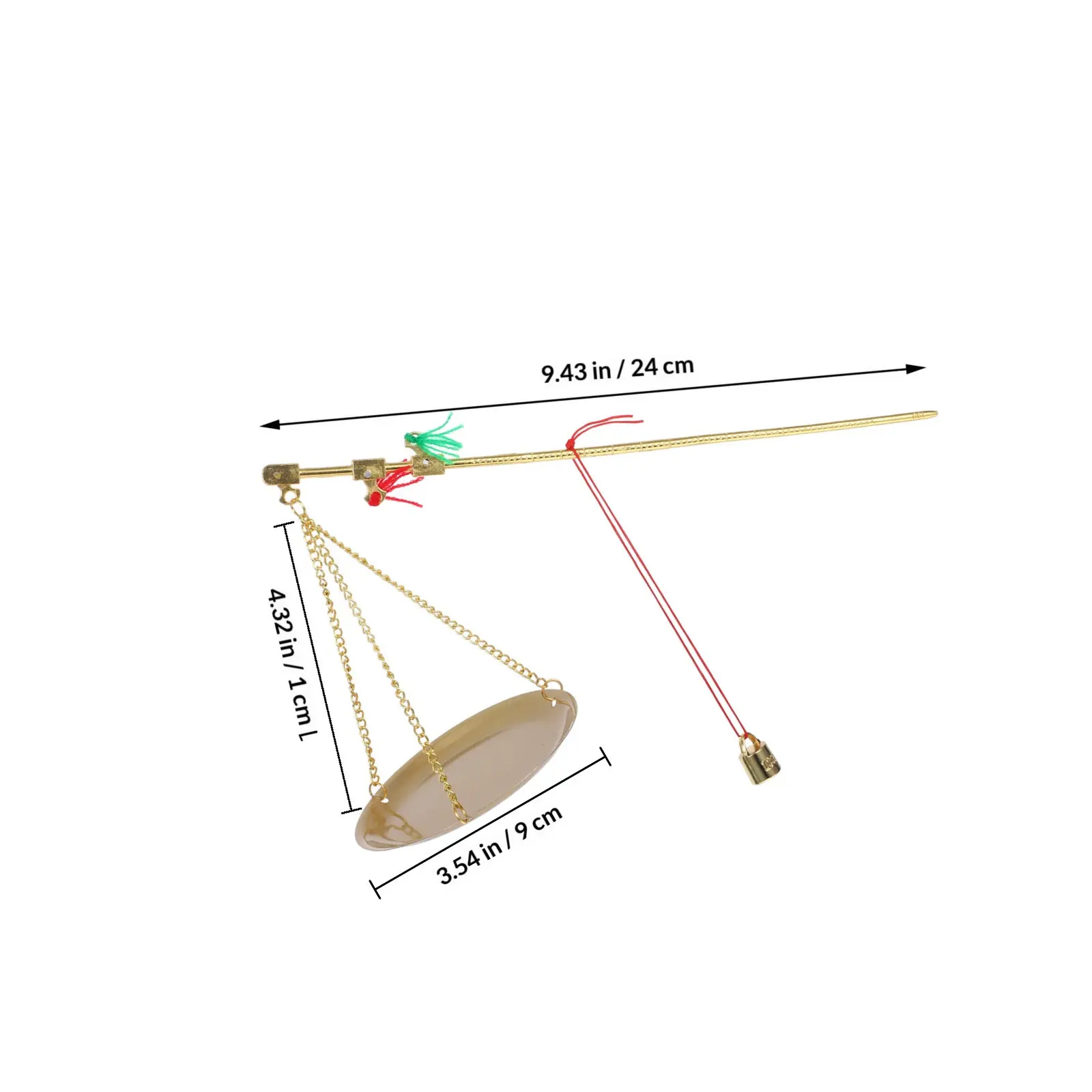 1세트 소형 정교한 빈티지 스타일 금속 저울 휴대용 중량 측정 도구 (전통 중국 의학 차 잎 건조용)
