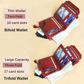 Fahion Women Genuine Leather Wallet RFID Blocking Short Multi Function Large Capacity Zipper Coin Purse Money Clip - Image 5