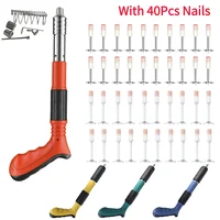 Manual Steel Nail Gun Adjustable Silencing Concrete Nailer One-handed Operation Nail Wall Fastening Tool with Nails for Home DIY 1