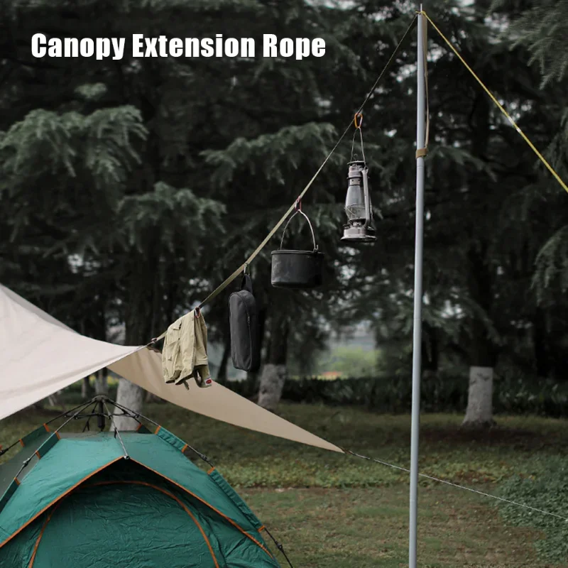 

Rope With Backpacking Outdoor Camping Canopy 2 Tent Loops Belt Multifunctional 7 Carabiner Extension Tool Nylon Clothesline