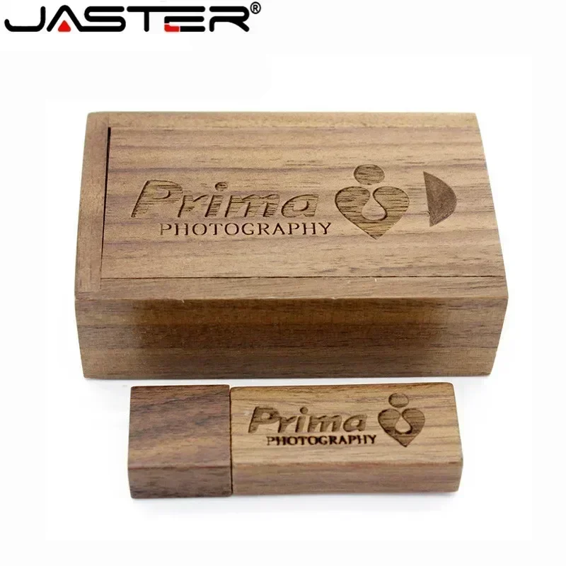 Photography Wooden + Box USB Flash Drive usb flash drive flash drive Memory Stick Pendrive 64GB 16GB 32GB 8GB 4GB Wedding Gifts 1PCS JASTER