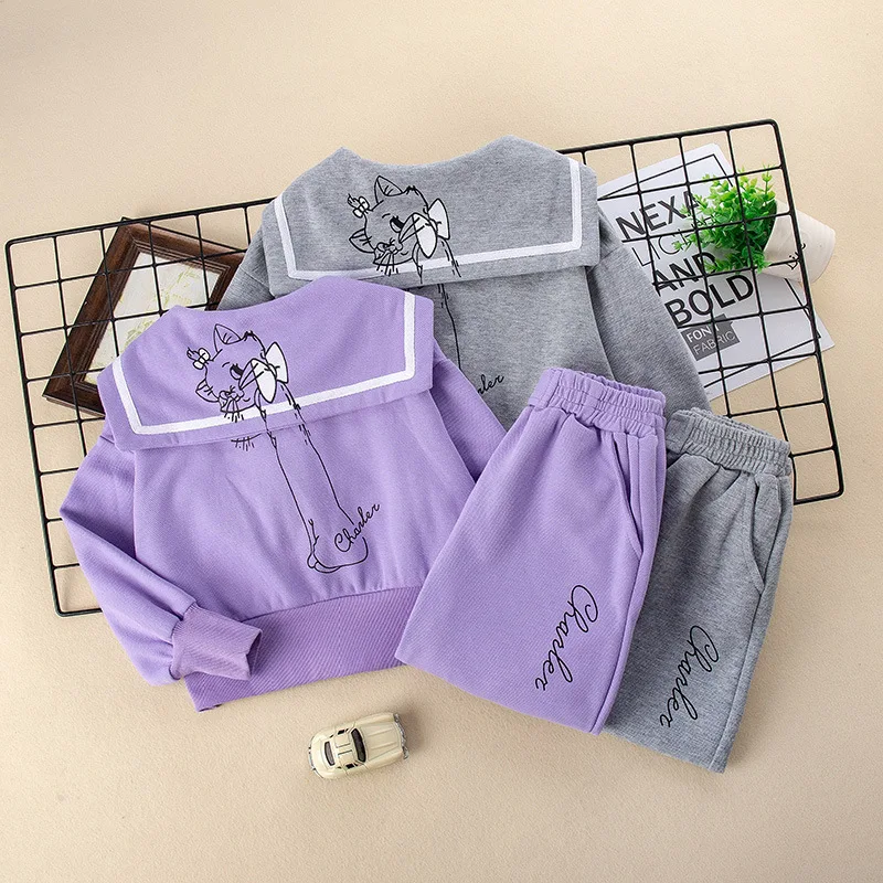 

4-14Y Girl Clothes Suits Cute Cartoon Rabbit Children Sweatshirt+Pants Casual Kids Outfits Cardigan Zipper Tracksuit 2pc Sets