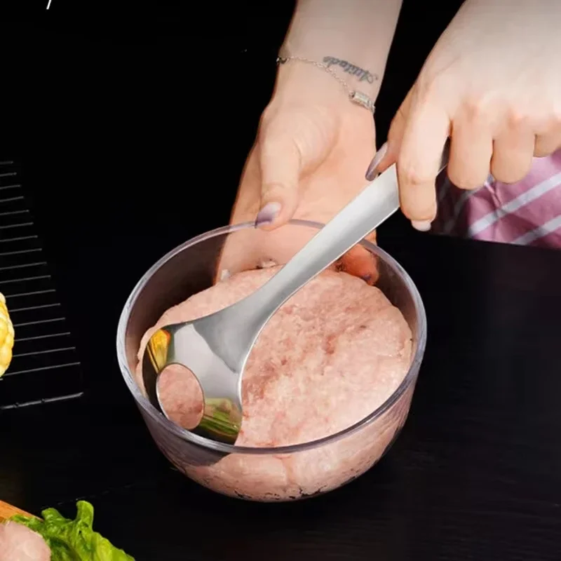 Stainless Steel Meatball Making Extruder Anti-Stick Meatball Making Spoon Wall Hanging Rust-Proof Meatballs Squeeze Spoons