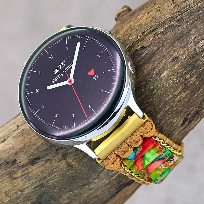 22mm 20mm Braided Nylon Strap for Samsung Galaxy Watch 6 5 4 Huawei Watch 3/4/GT4-3-2 Pro Bohemian Bracelet Amazfit GTR/GTS Band