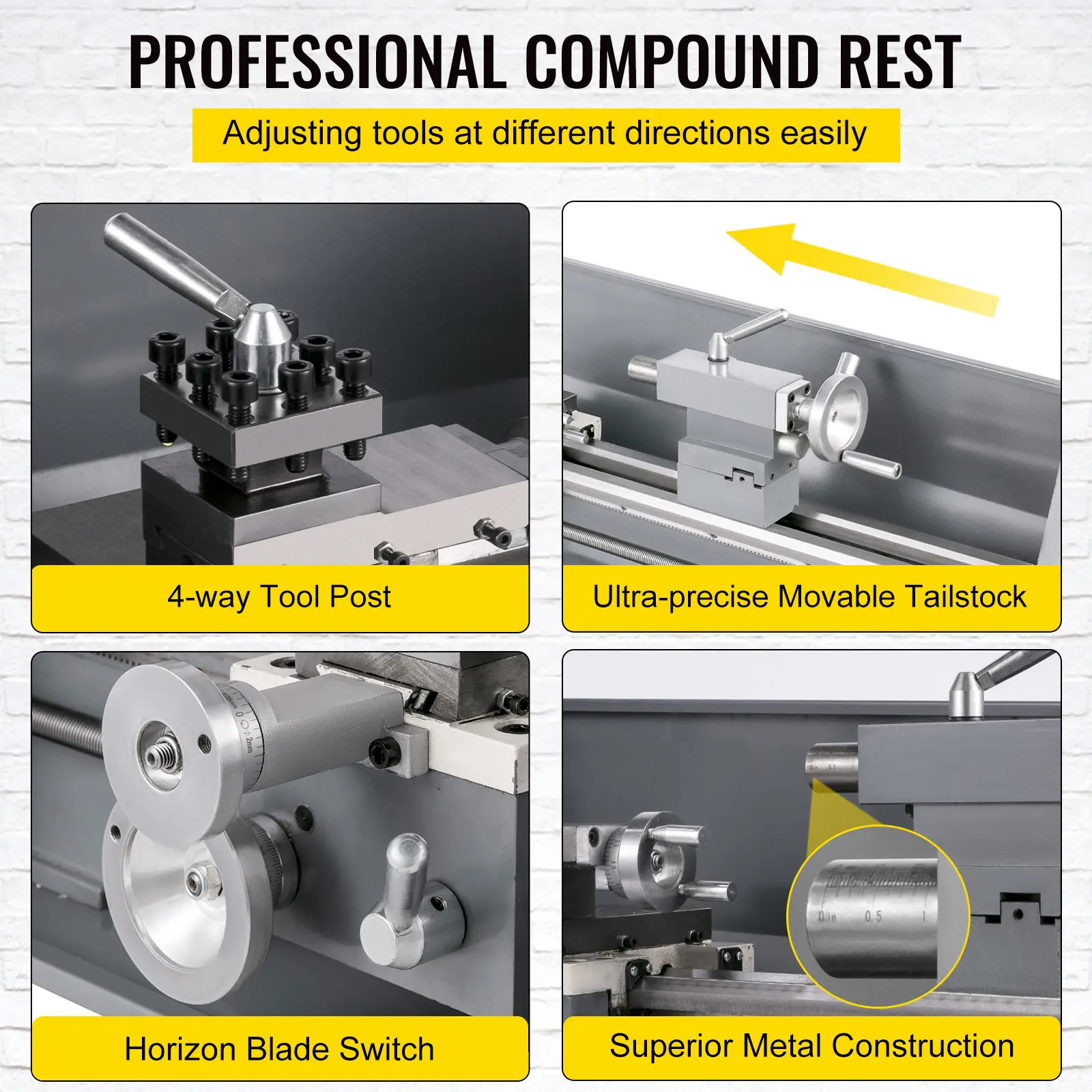 Metal Mini Lathe Machine for Counter Face Turning Drilling