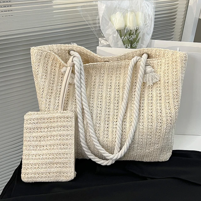 French Designer Straw Bali Tote