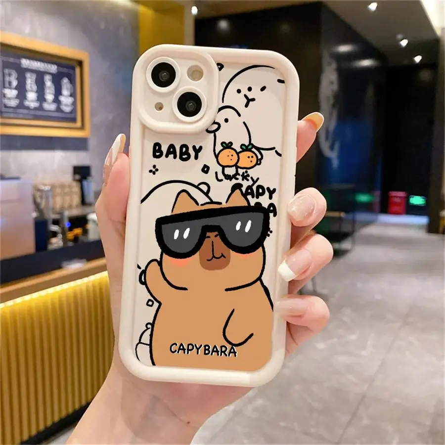 Adorable Capybara Silicone Shockproof Phone Case - Soft Protective Cover