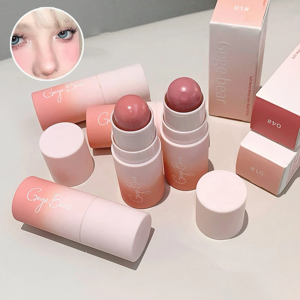 Gege Bear Soft Matte Blush Stick Moisturizing Natural Matte Tender Eeasy To Blend Rouge Stick_voghion.com