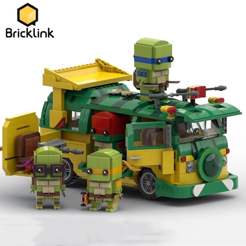 Bricklink Ideas Movie Figures Turtle Brickheadz E Van Party Wagon Creative Expert Car Set Building Blocks Toys Christmas Gif