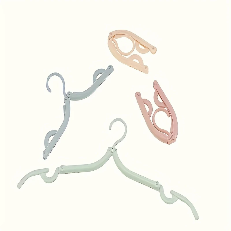 미끄럼 방지 그립이 있는 휴대용 접이식 옷걸이 10개 - 여행 및 가정용으로 이상적인 내구성 있는 플라스틱