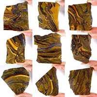 50g  Natural Tiger's Eye Slice Rough Gemstone Raw Tiger Eye Stone Small Slab 2