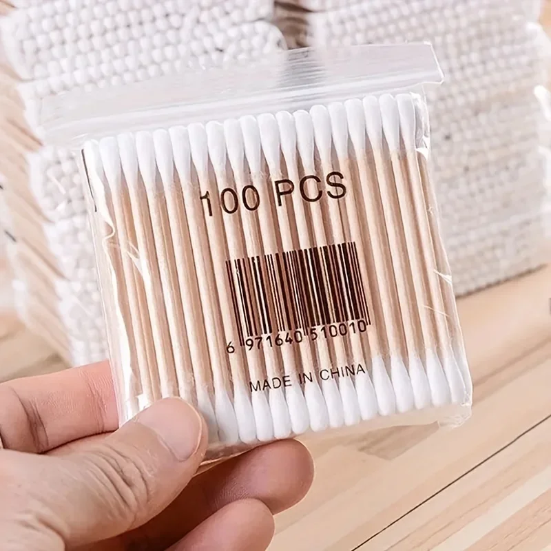 Cotton Swabs 100/500/700/1000pcs Double Head Wood Cotton Swab Nose Ears Cleaning Women Makeup Tools Lipstik Cotton Buds Bastoncillos Oidos