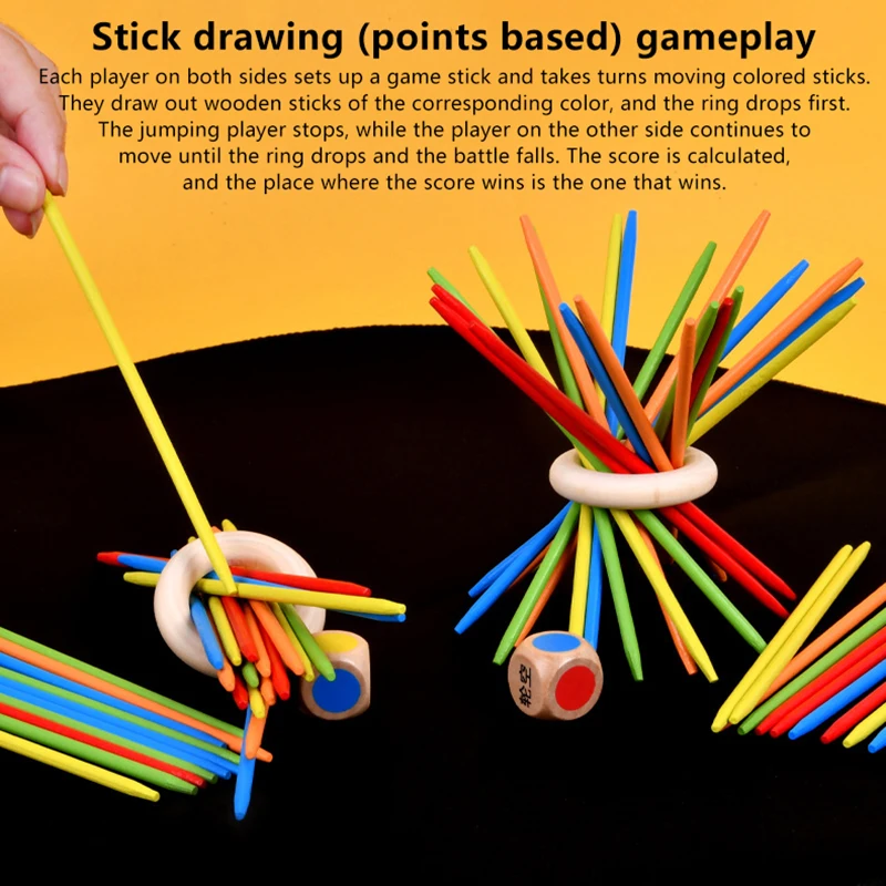 Balance & Fun Wooden Stick Toys Family Game For Kids, Adults & Seniors &ndash; Enhances Coordination, Focus Patience Training