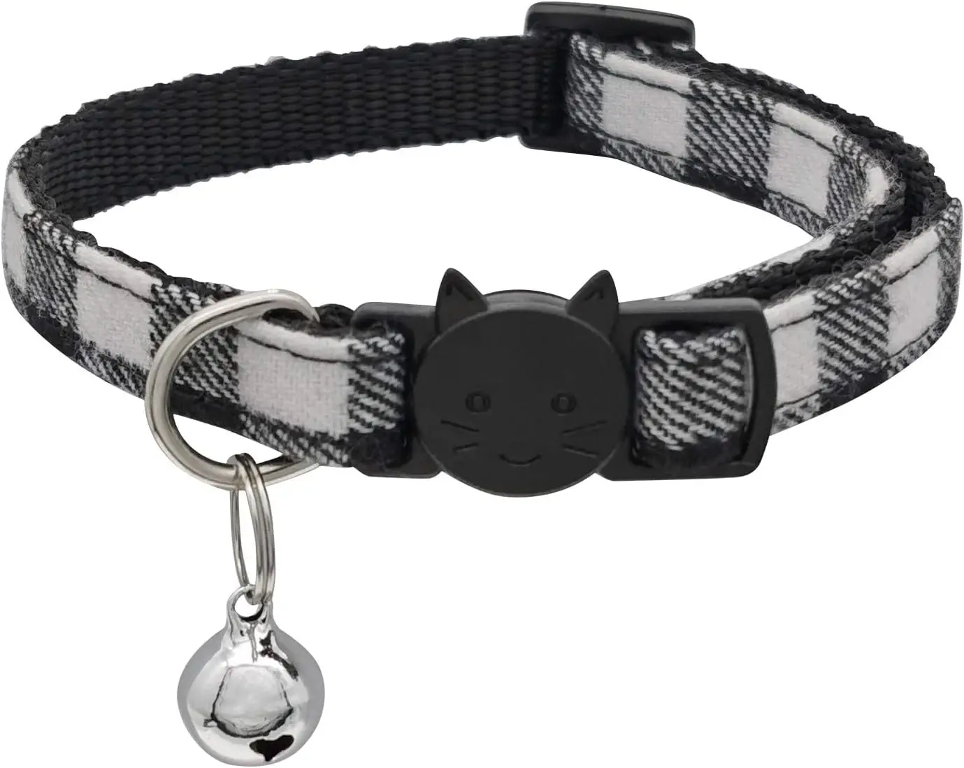 Cat Collar with Bell – Adjustable Breakaway Nylon Kitty Collar with Plastic Buckle
