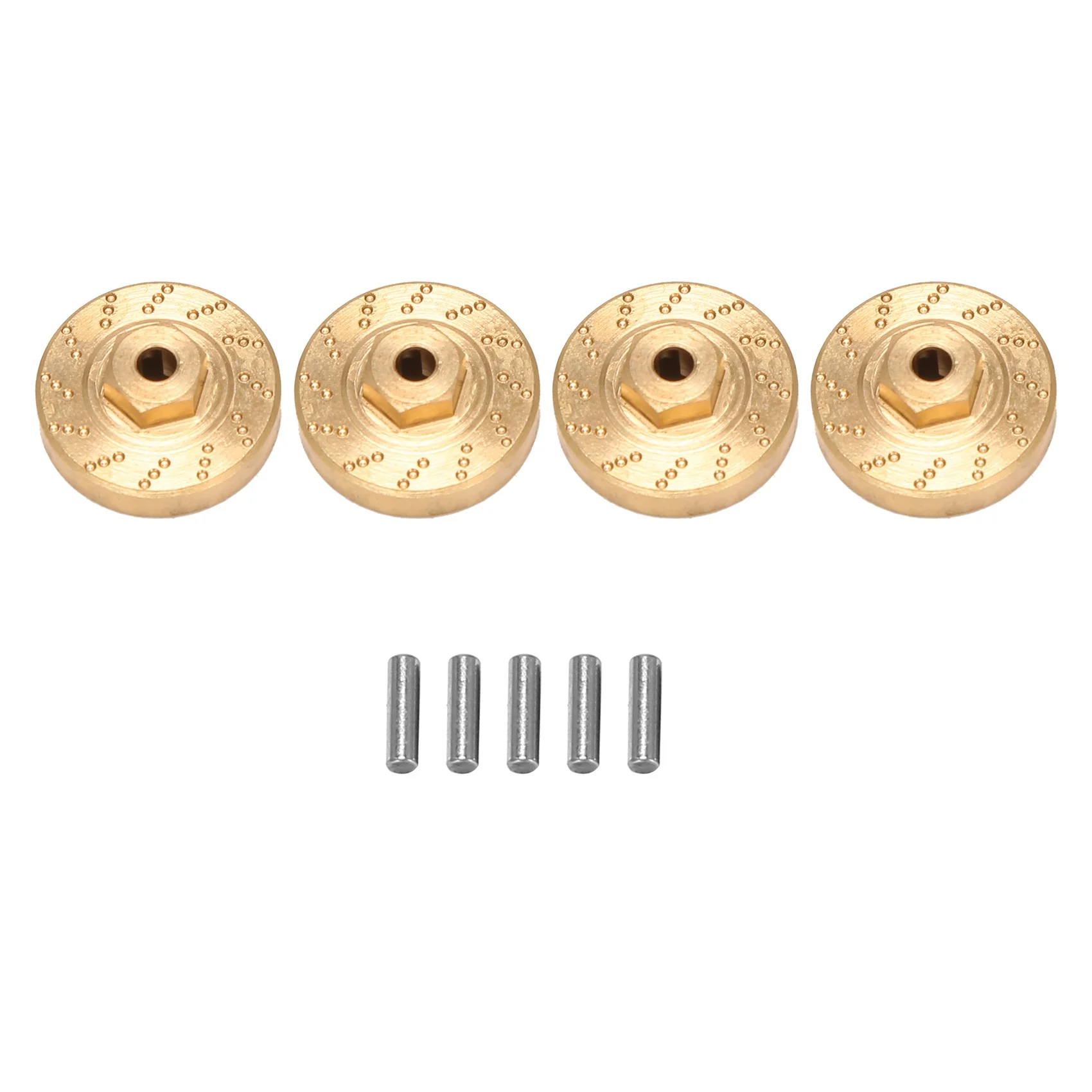 

4Pcs Heavy Duty Brass Wheel Hex Adapter Balance Weight for AXIAL SCX24 90081 Upgrades 1/24 RC Crawler Car Parts