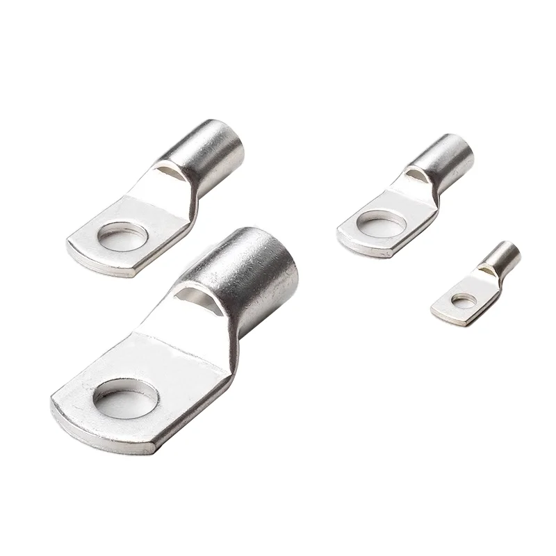 Electrical Wire Connector 100pcs SC Type Wire Nose Terminal SC6 SC8 SC10 SC16 SC25 Bare Copper Battery Block Cable Lugs Hole 6mm 8mm 10mm Crimp Connector