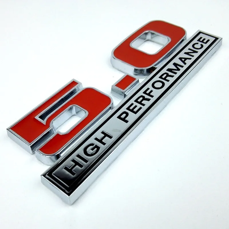 3D Metal Chrome Red Logo 5.0 Emblema Ad Alte Prestazioni Car Fender Badge Decal Per Ford Focus Mustang 5.0 Stikcer Accessori