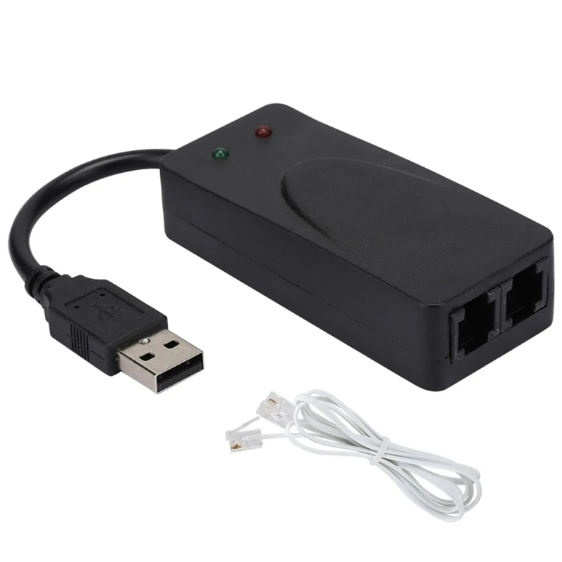 2024 New Fax Modem,Single/Dual Port USB2.0 56K External Modem Driver, Plug and Play USB Modem, Standard and Expanded at Command