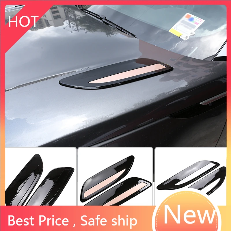 

2 Pcs ABS Silver Hood Air Vent Outlet Wing Trim For Range Rover Velar 2017 2018 2019 Car Exterior Decoration Accessories hyl