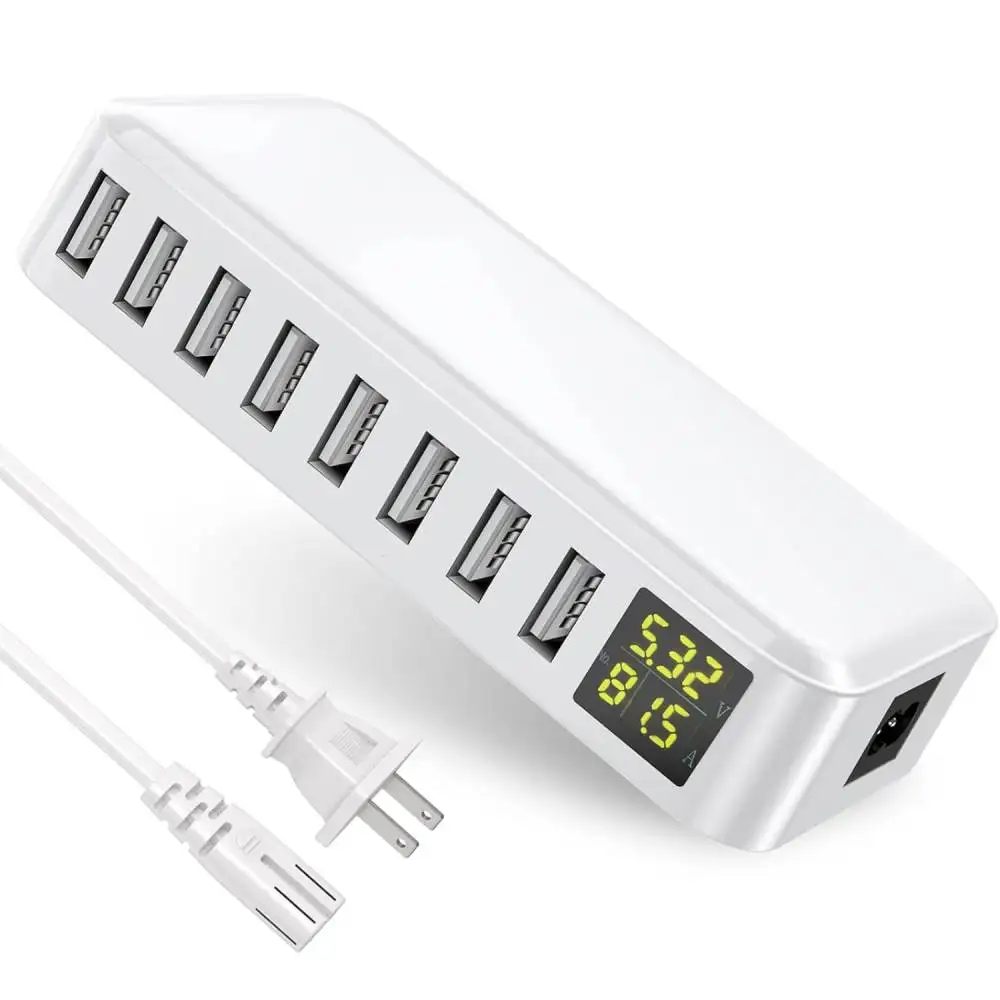 8 ポート USB 充電器 40 ワット 8A LCD ディスプレイマルチ