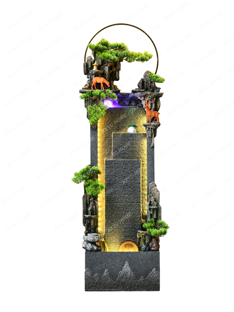 

Rockery Landscape Lighting Water Curtain Wall Chinese Style Flowing Water Ornaments Landscape Home Decoration