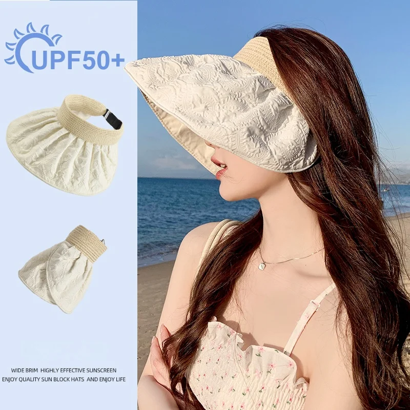 Sun Protection Hat Women Summer 2023 New Face Covering Big Brim UV  Protection Sun Hat Air Top Sun Hat Shell-like Bonnet