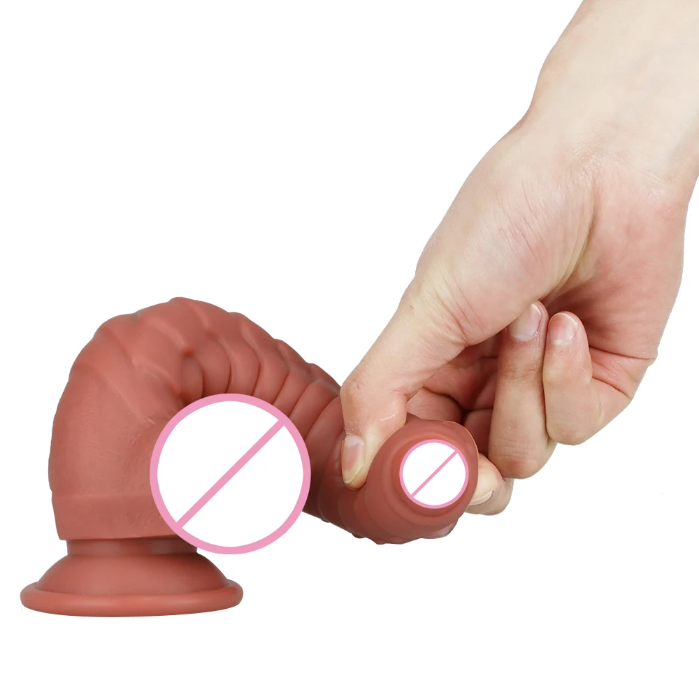 Dinosaur Realistic Huge Scales Dildo Soft Liquid Silice With Sucti Cup Sex Toys For Wom_voghion.com