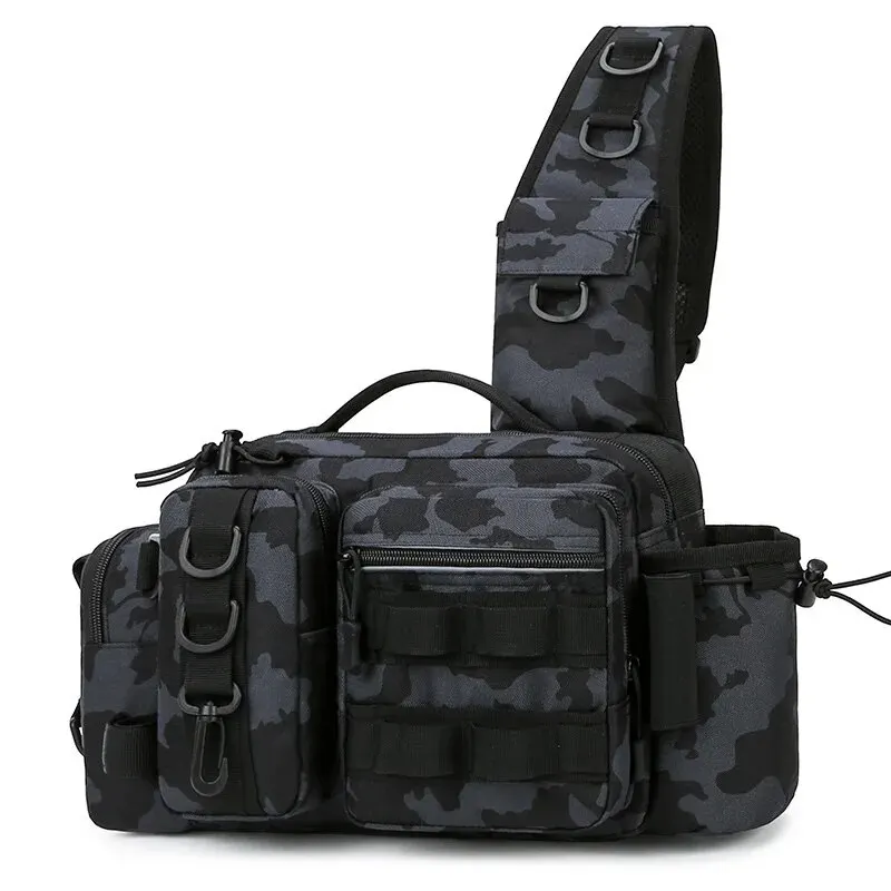 Versatile Fishing Gear Storage Backpack with Rod Holder & Sling Shoulder Bag